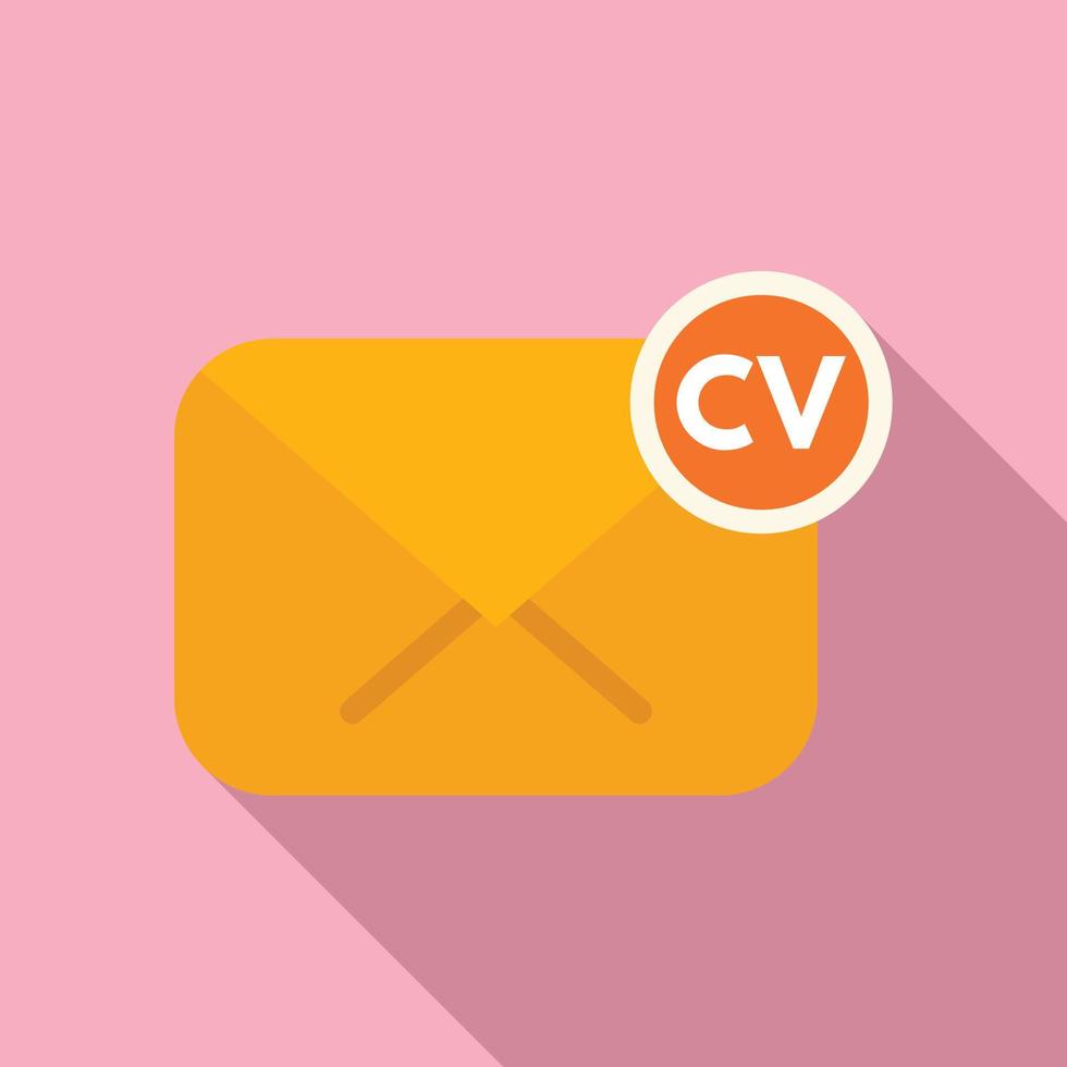 vector plano de icono de correo cv. gente de internet