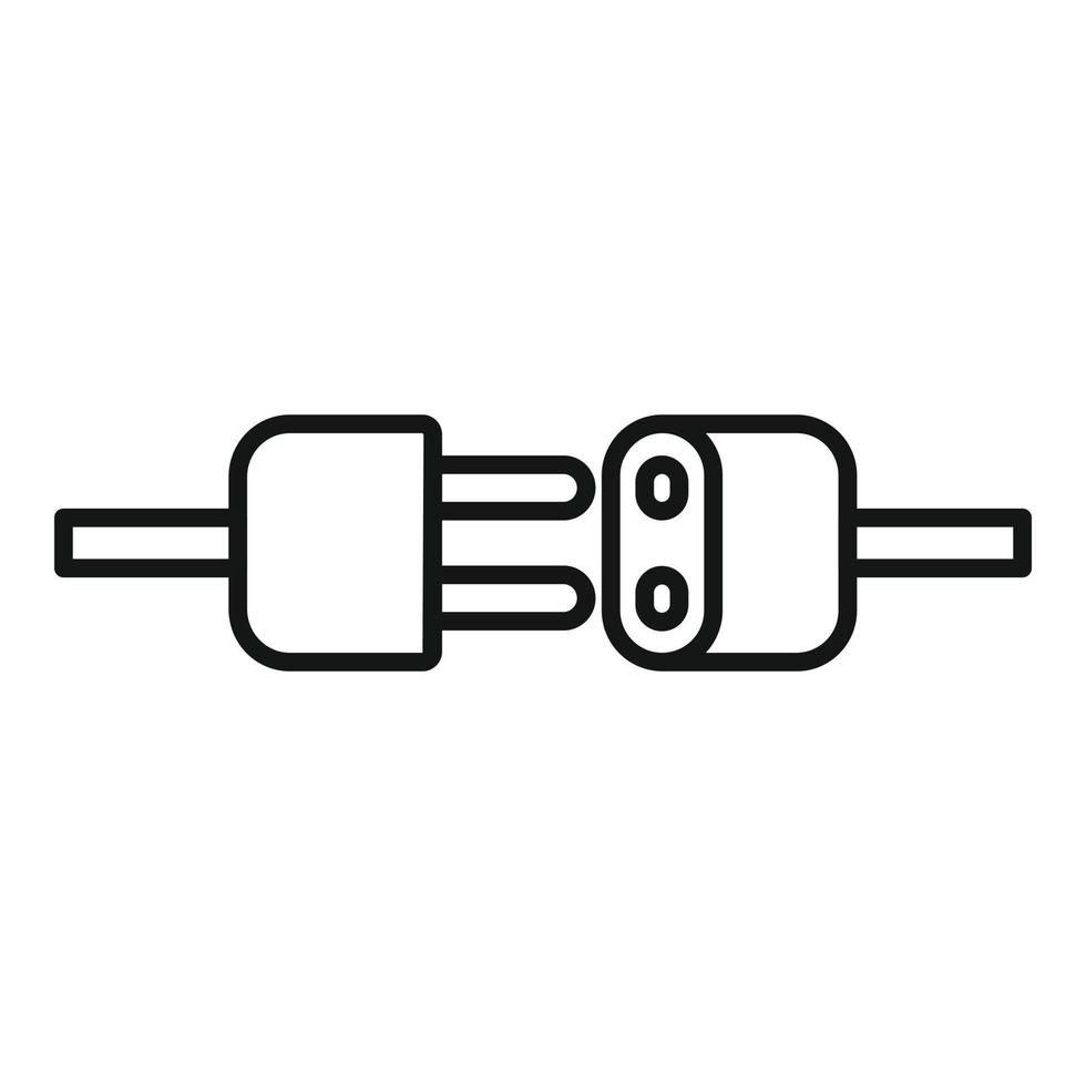 vector de contorno de icono de enchufe eléctrico. redes sociales