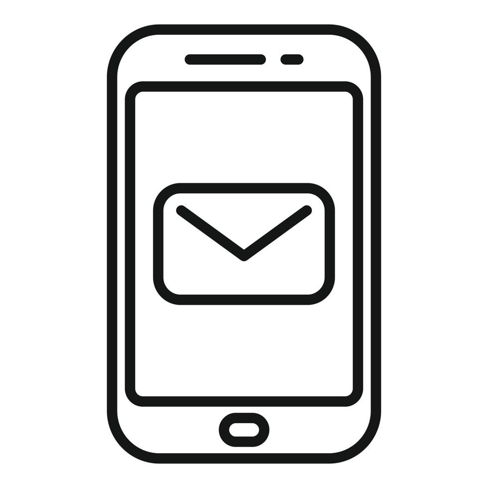 Smartphone sms icon outline vector. Internet media vector