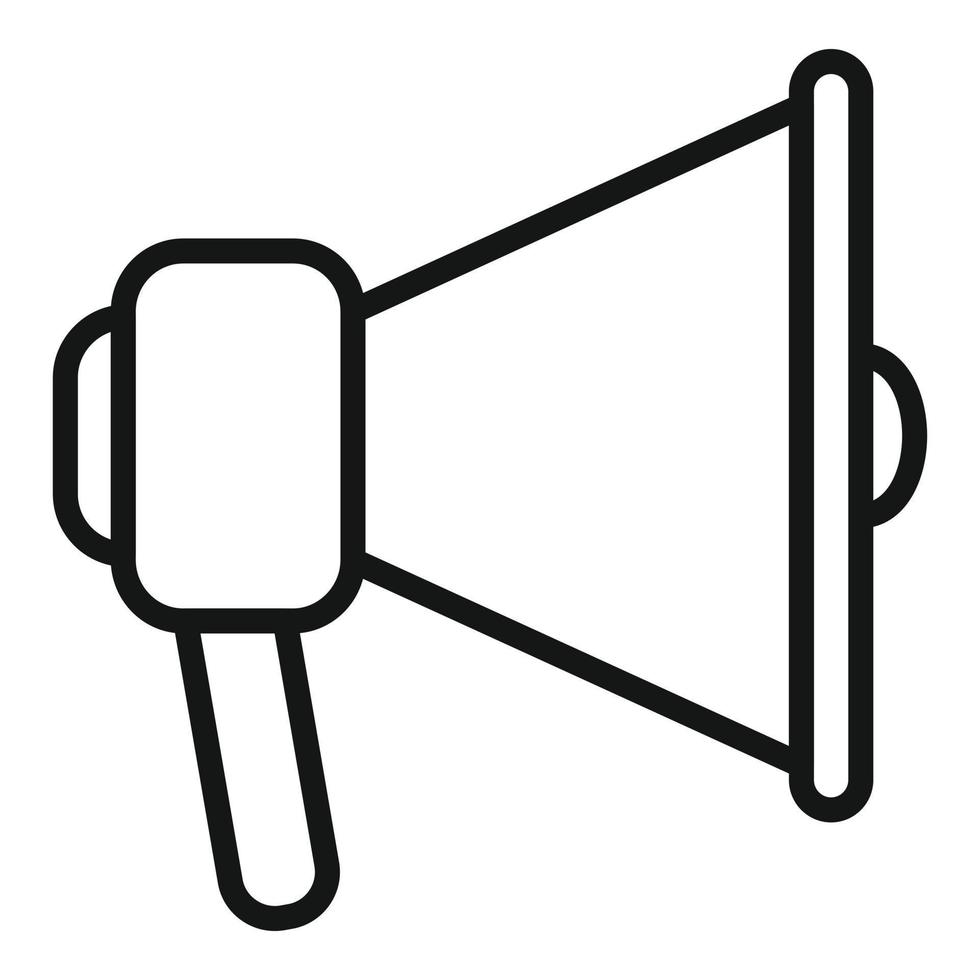 Megaphone icon outline vector. Information message vector
