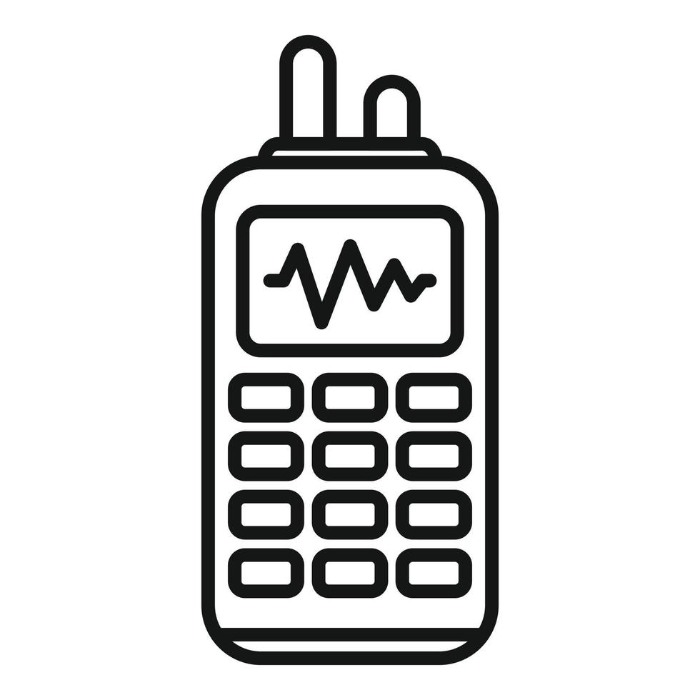 vector de contorno de icono de walkie talkie. control de negocios