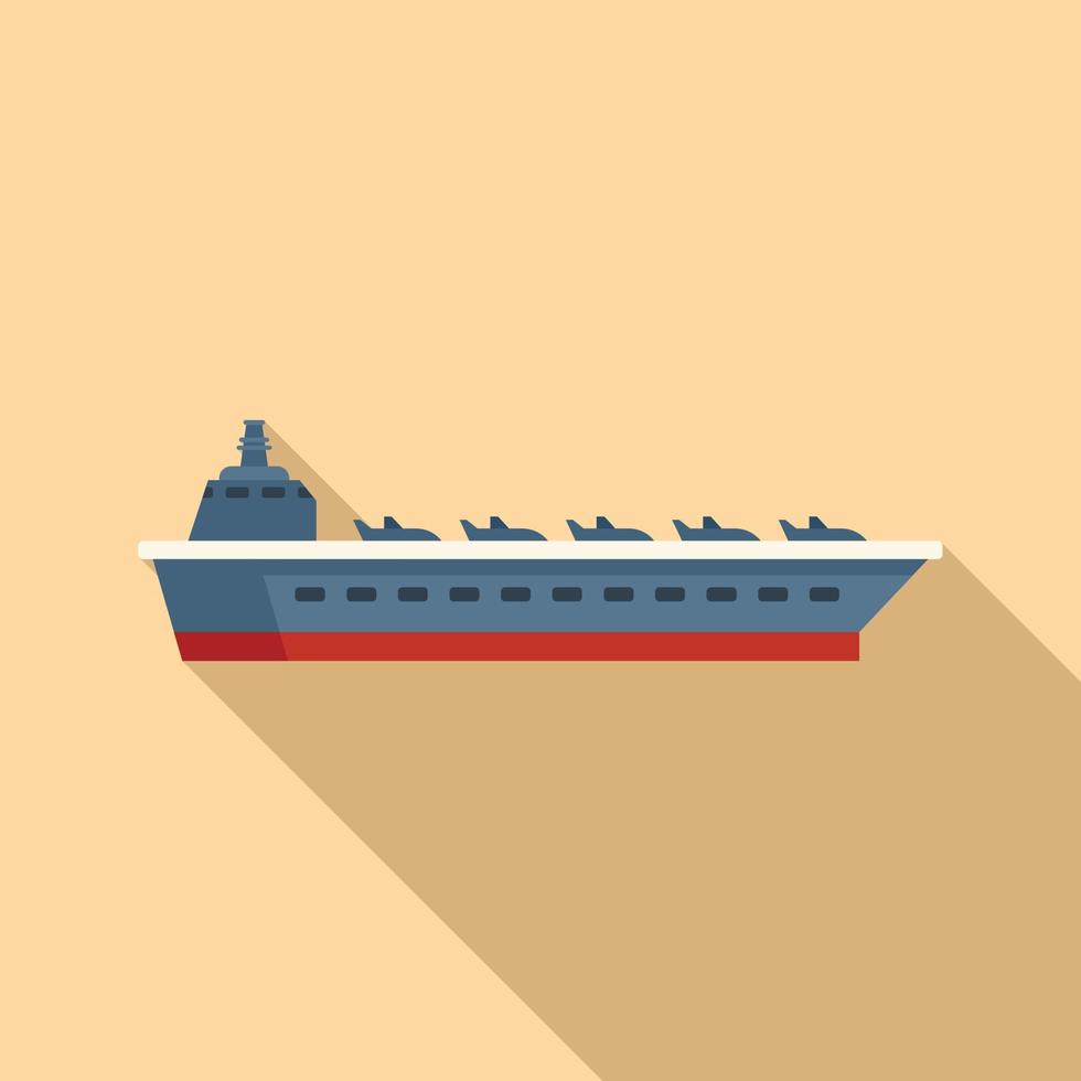Warship icon flat vector. Navy ship vector