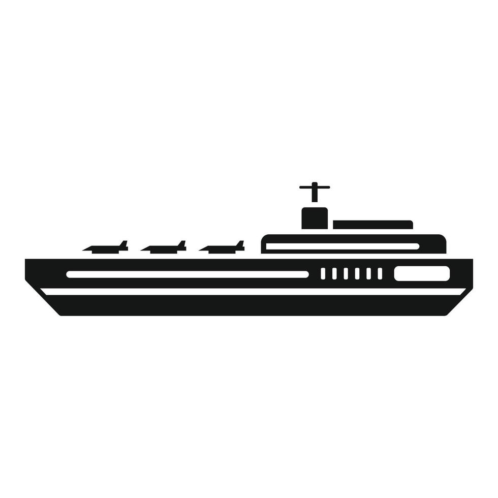 Fighter carrier icon simple vector. Naval view vector