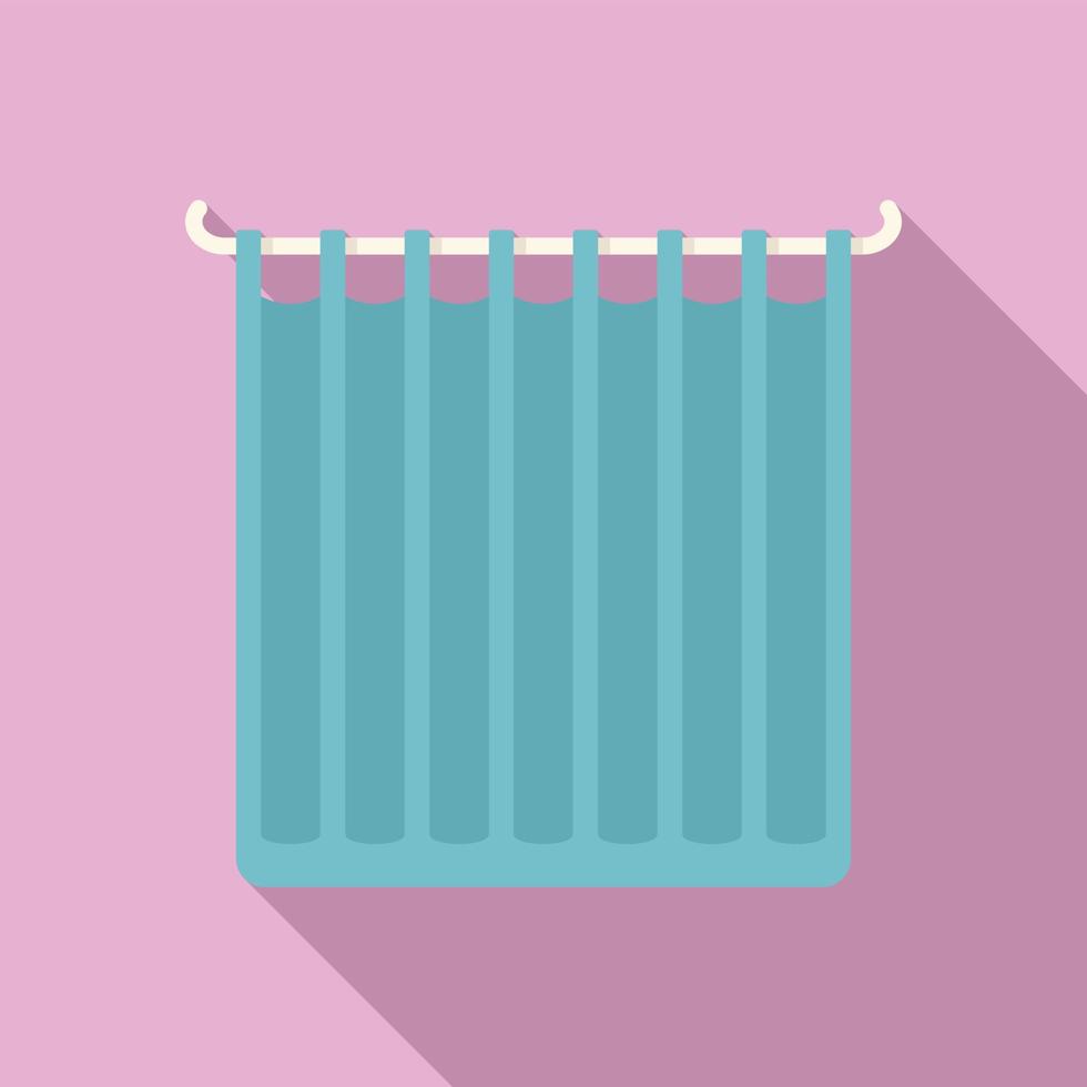 Shower curtain icon flat vector. Clean bathtub vector