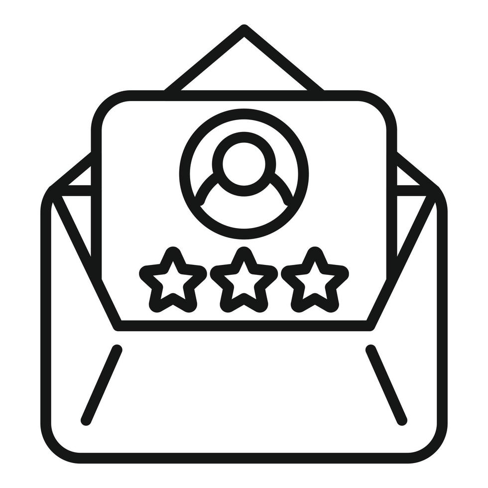 Mail review icon outline vector. Customer trust vector