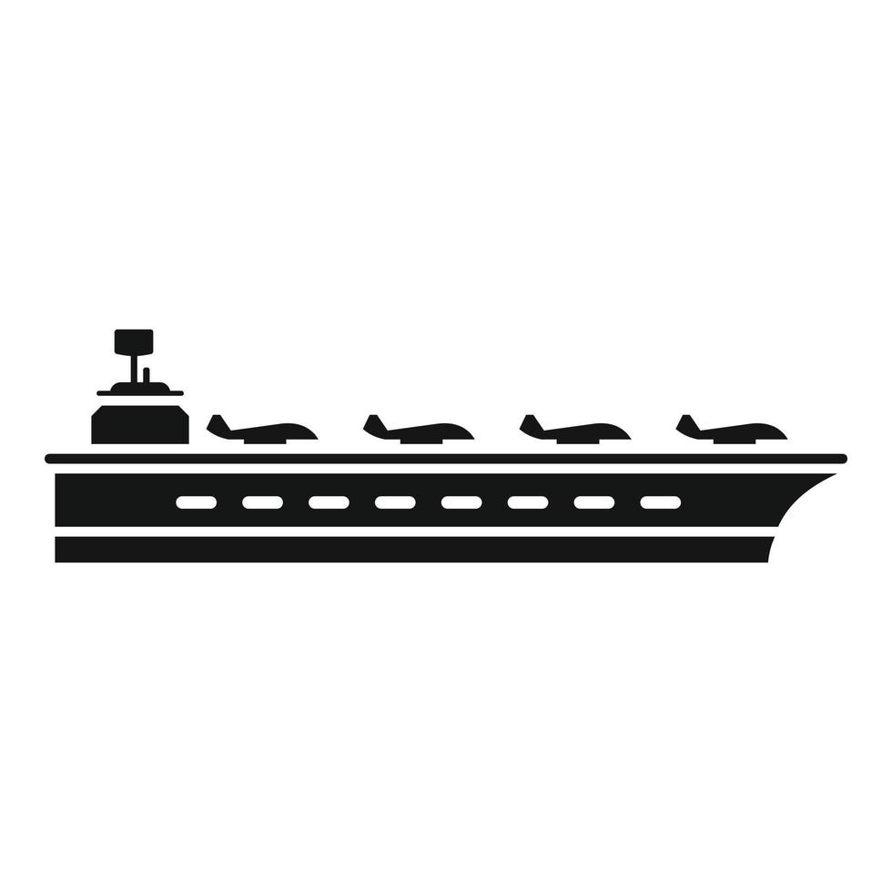 vector simple de icono de la Marina de aviones. buque de transporte