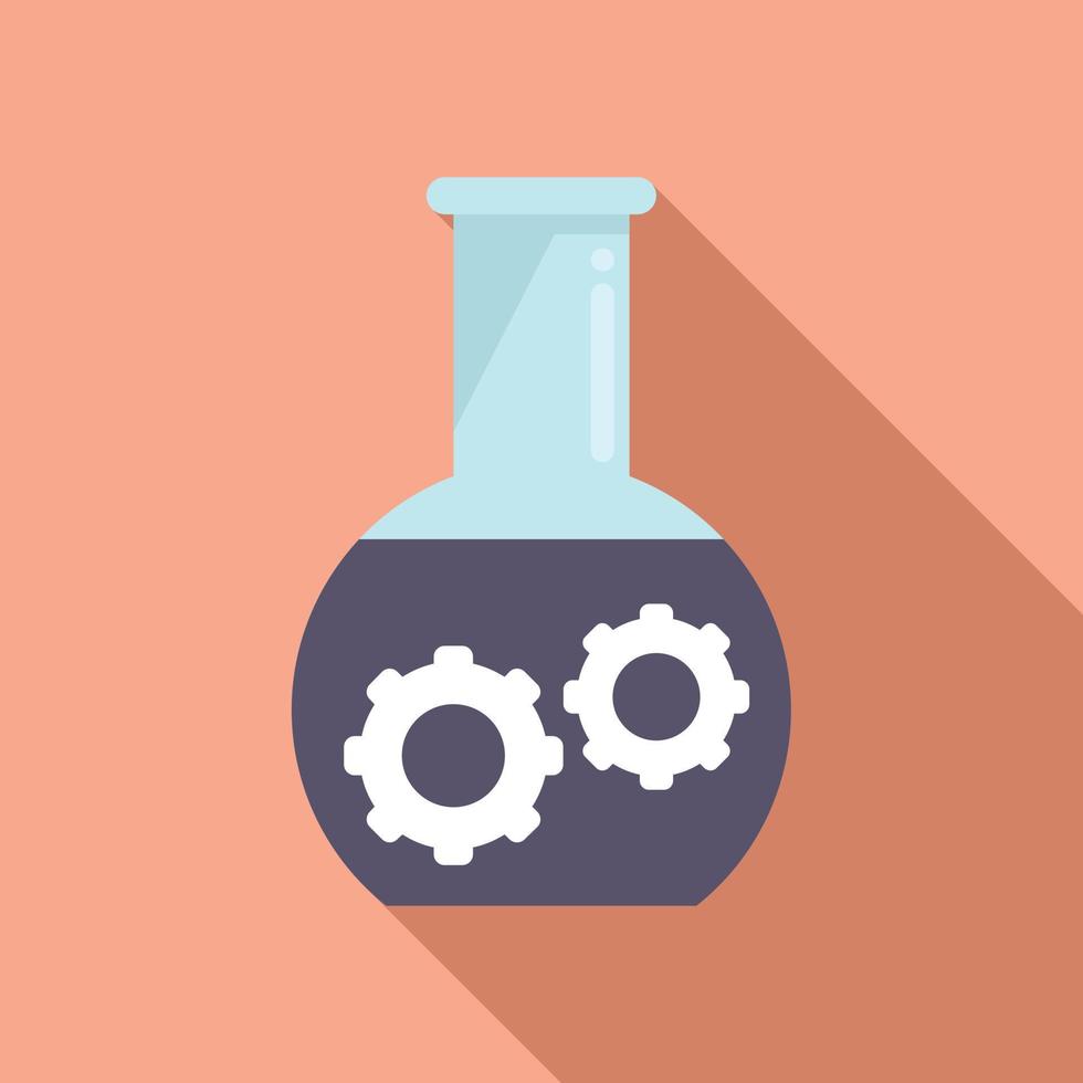 Flask gear control icon flat vector. Business center vector