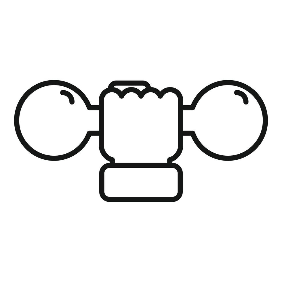 Dumbbell effort icon outline vector. Work partner vector