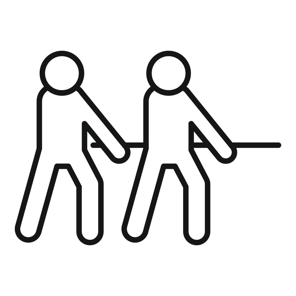 Team effort icon outline vector. Work collaboration vector