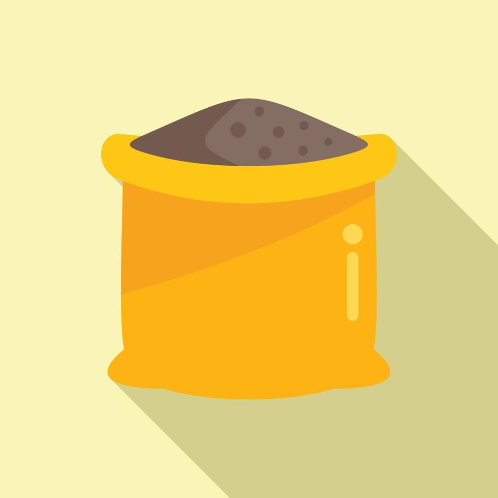 Canola grain sack icon flat vector. Seed plant vector