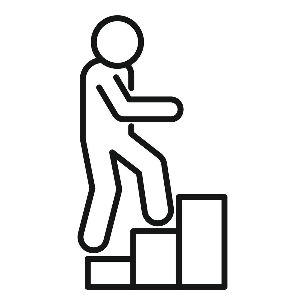 Stairs up effort icon outline vector. Career union vector