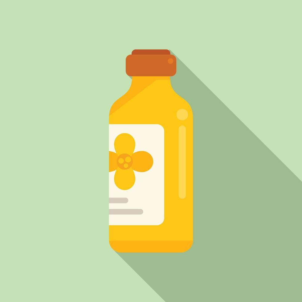 Canola oil shampoo icon flat vector. Flower plant vector