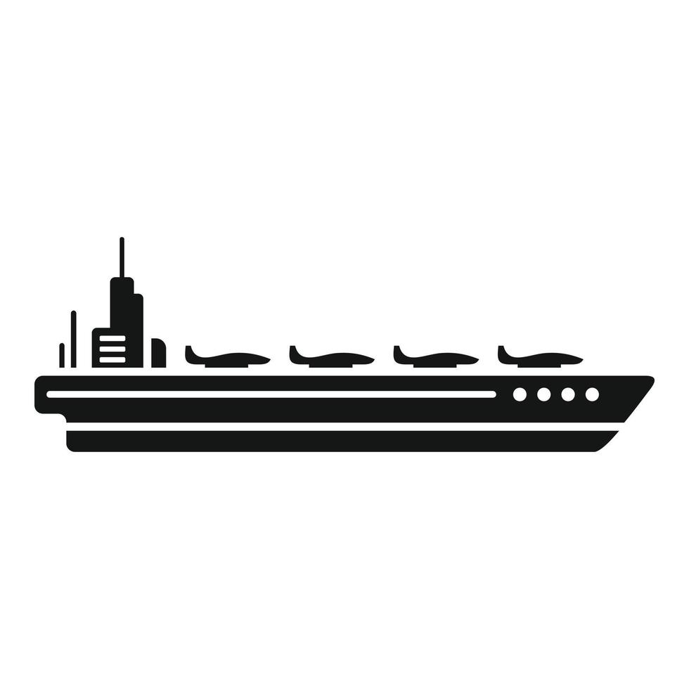 Top aircraft carrier icon simple vector. Navy ship vector