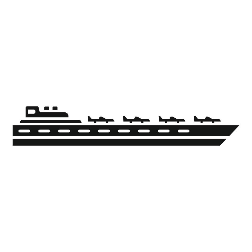Aircraft carrier view icon simple vector. Navy ship vector