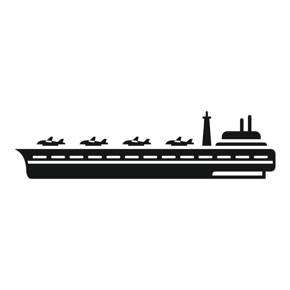 vector simple de icono de acorazado de aviones. barco de la Armada