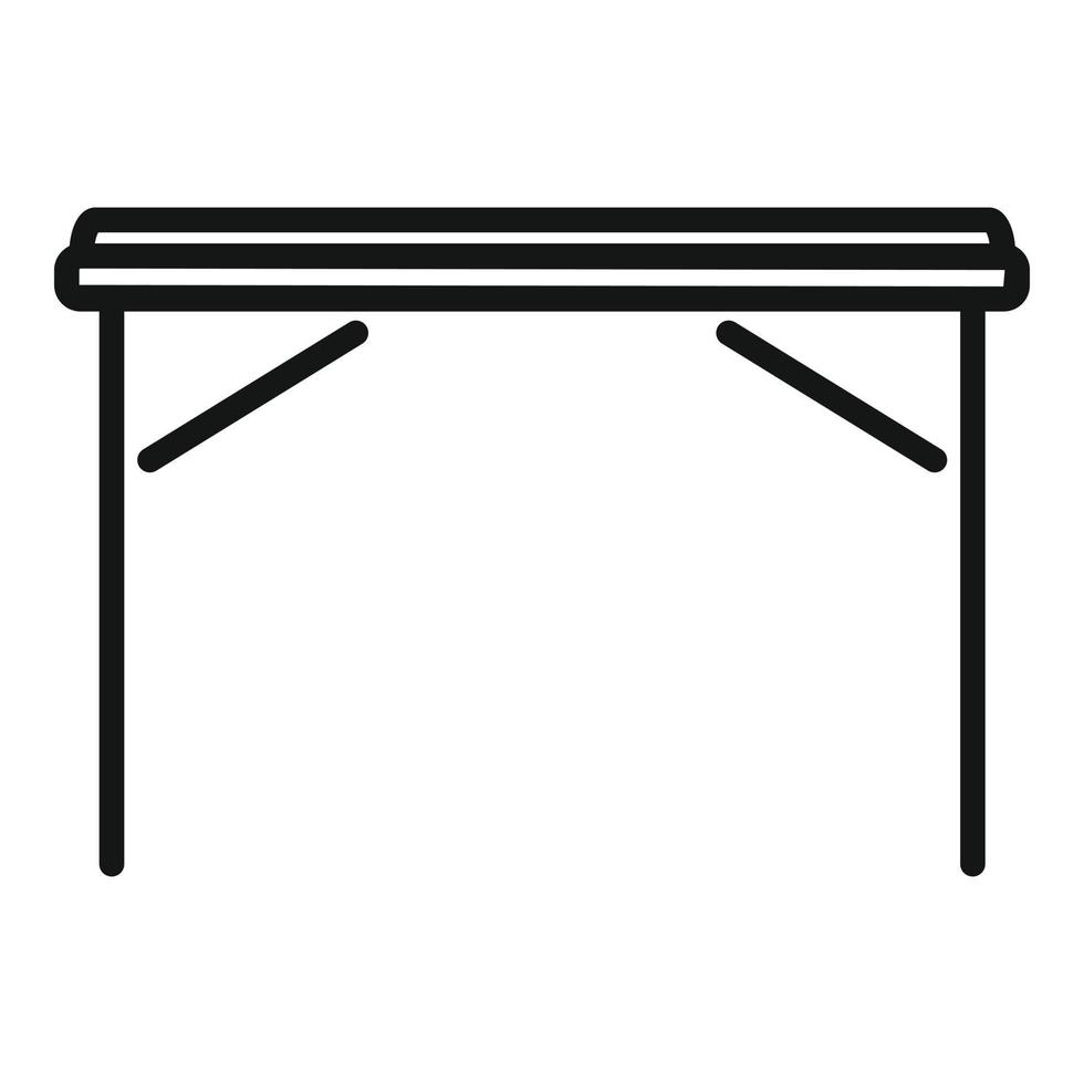 Office table icon outline vector. Wood furniture vector