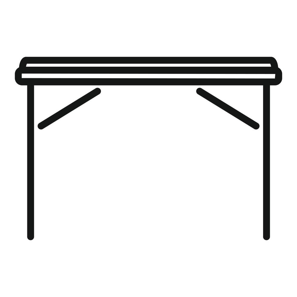 vector de contorno de icono de mesa de oficina. muebles de madera