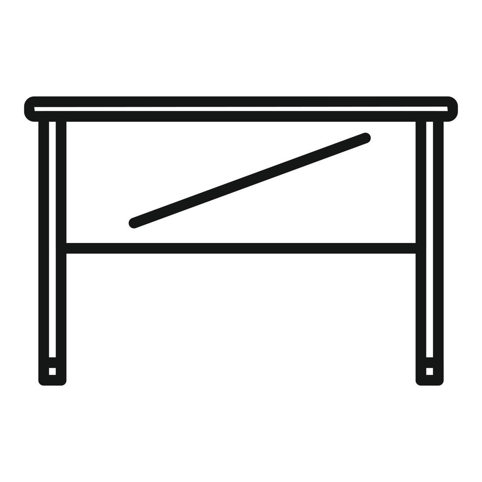 vector de contorno de icono de mesa interior. escritorio de madera