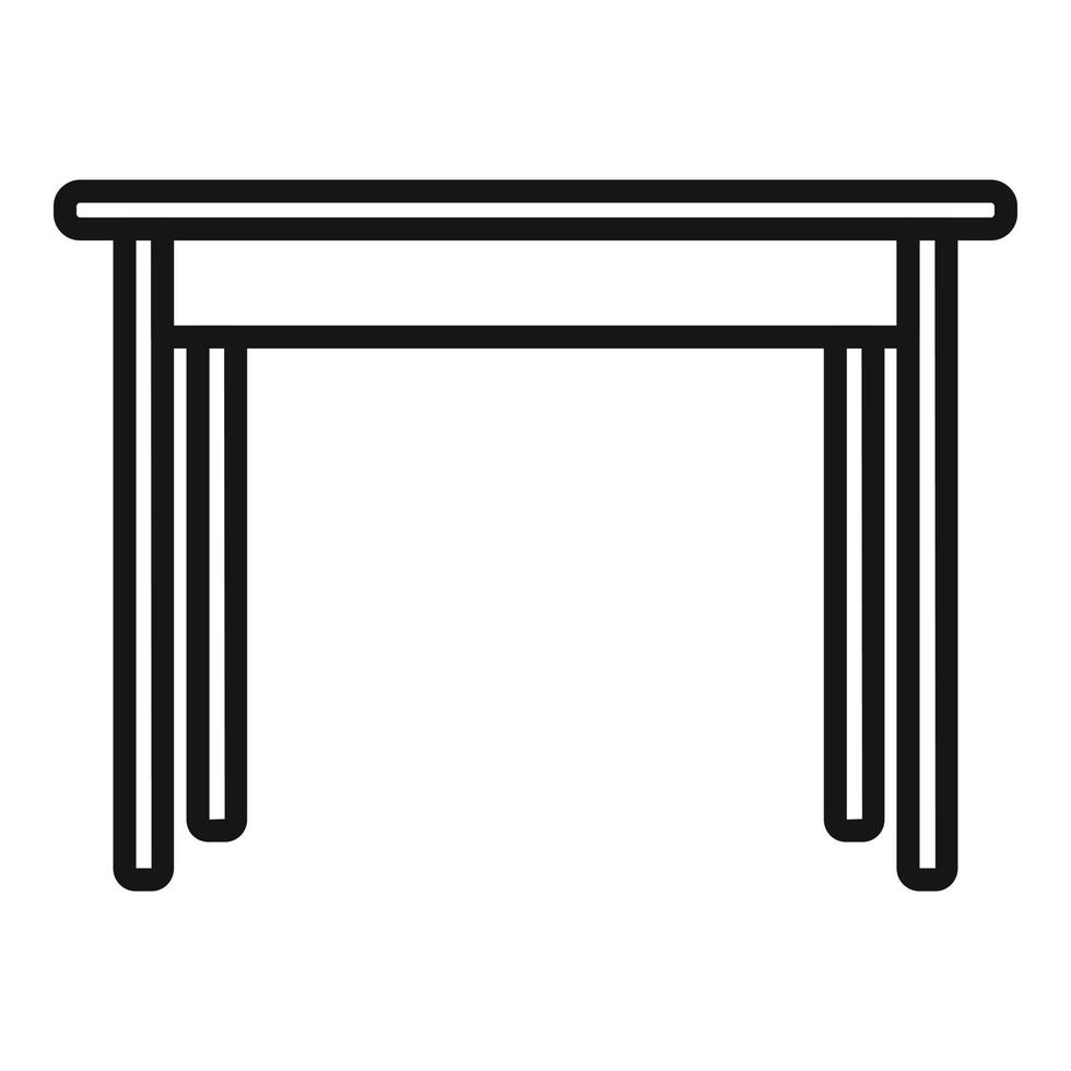 vector de contorno de icono de mesa moderna. muebles de madera