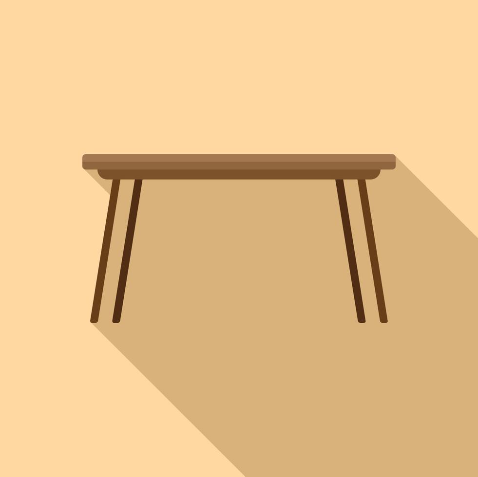 Table board icon flat vector. Wood furniture vector