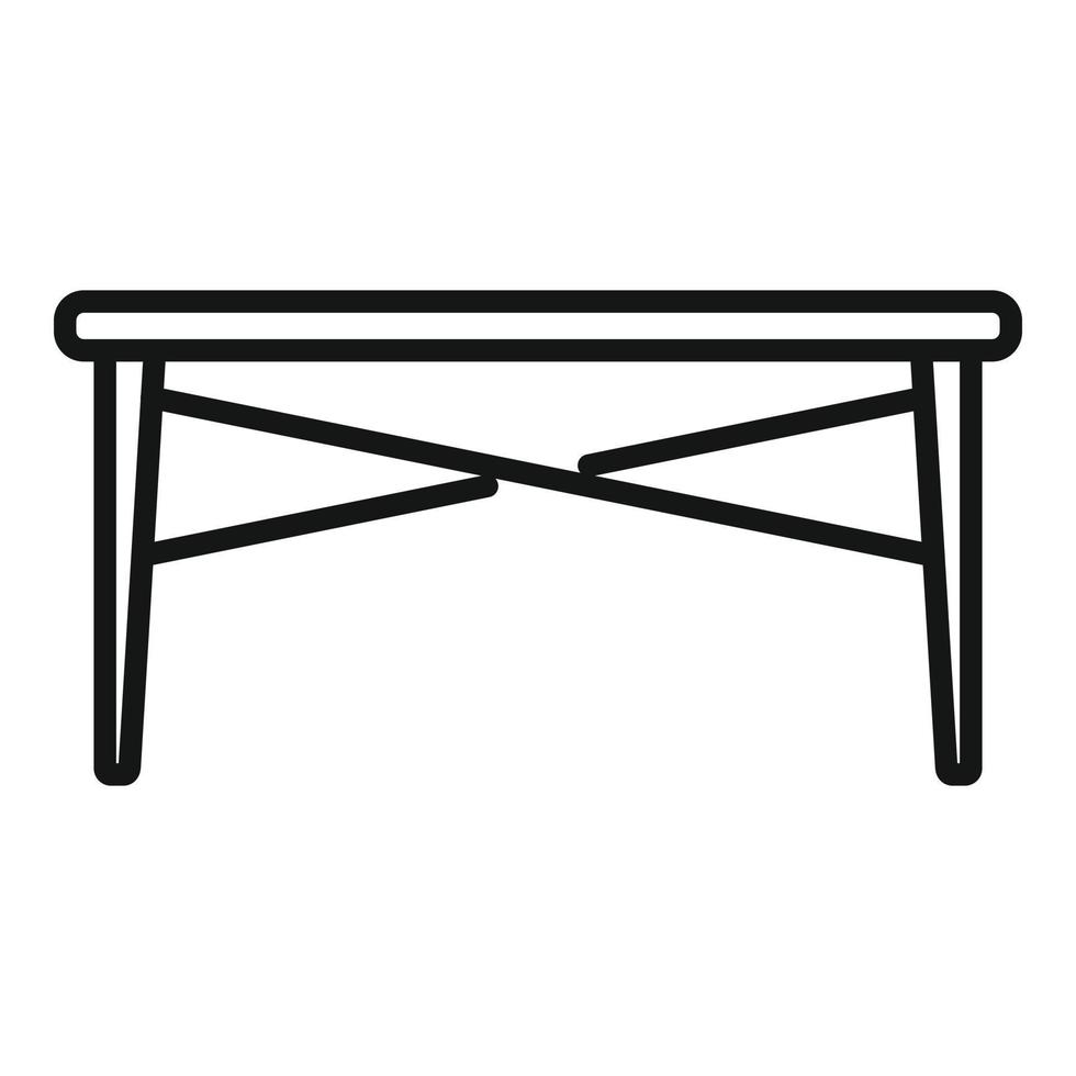 vector de contorno de icono de muebles de mesa. escritorio de madera