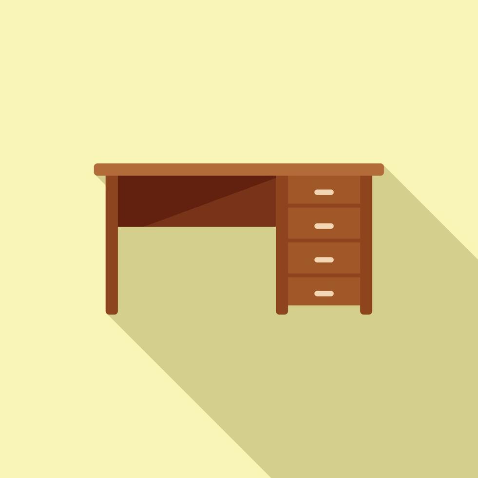Modern table icon flat vector. Wood furniture vector