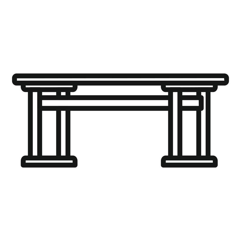 vector de contorno de icono de escritorio de mesa. muebles redondos