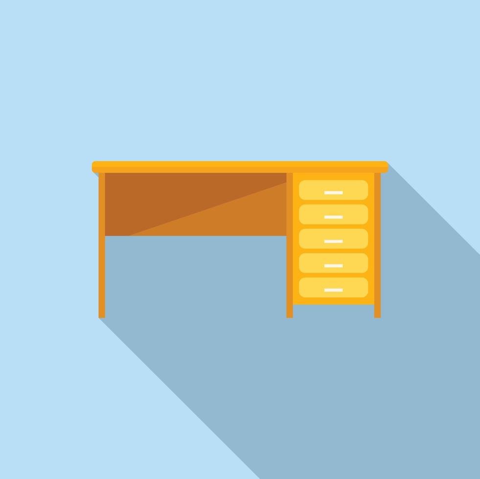 Table leg icon flat vector. Wood desk vector