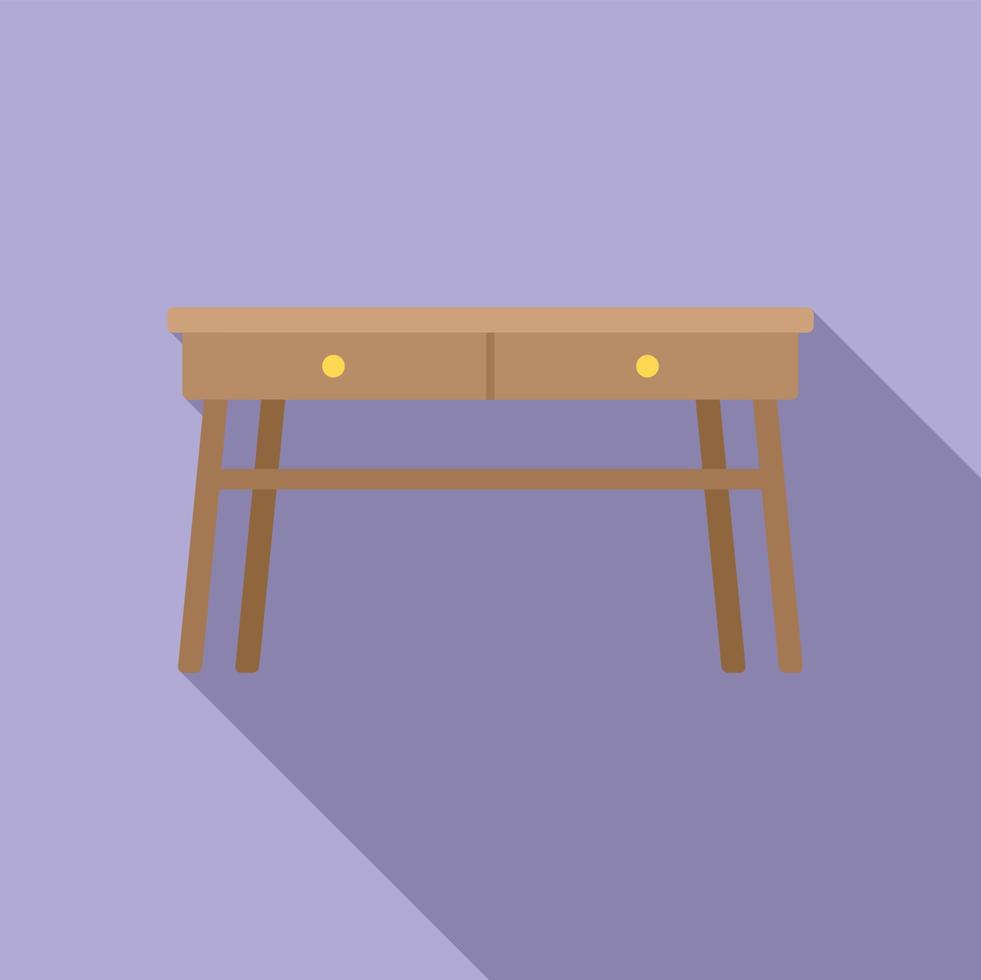 vector plano de icono de mesa de picnic. escritorio de madera