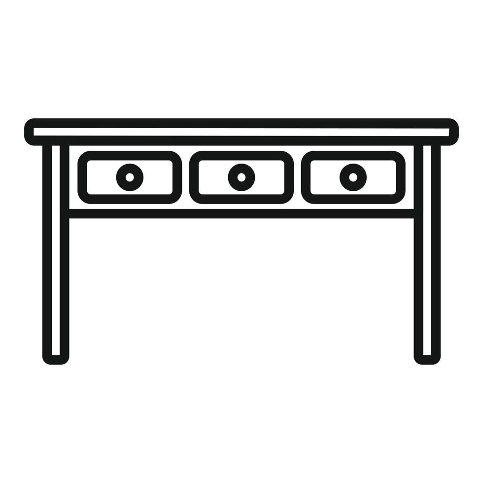 Wood table icon outline vector. Top board vector