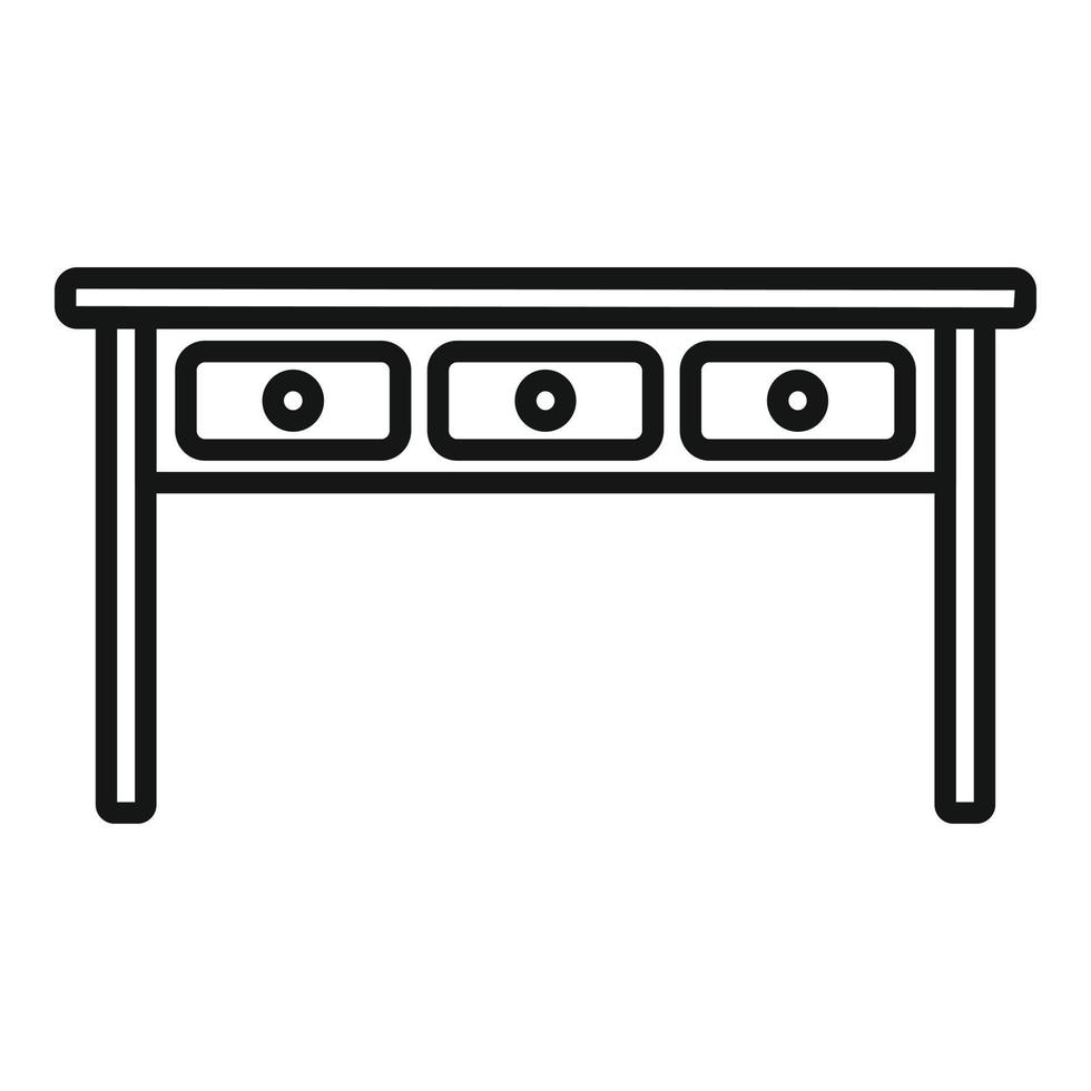 Wood table icon outline vector. Top board vector