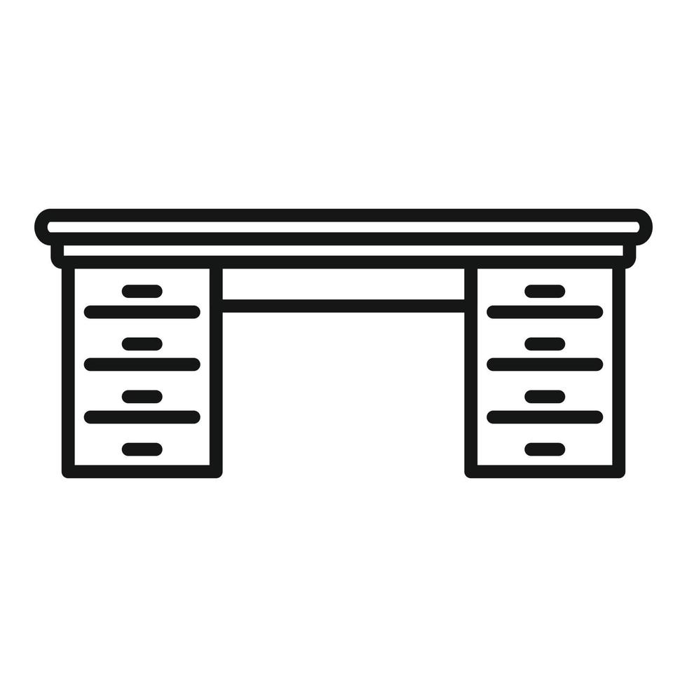 Table icon outline vector. Wood furniture vector