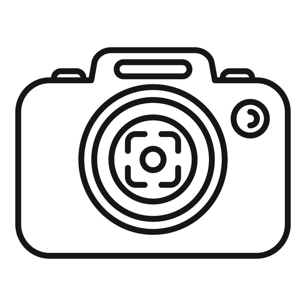 Camera focus icon outline vector. Work goal vector