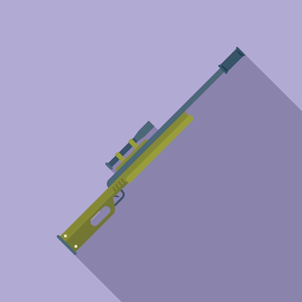 Sniper rifle icon flat vector. Weapon gun vector
