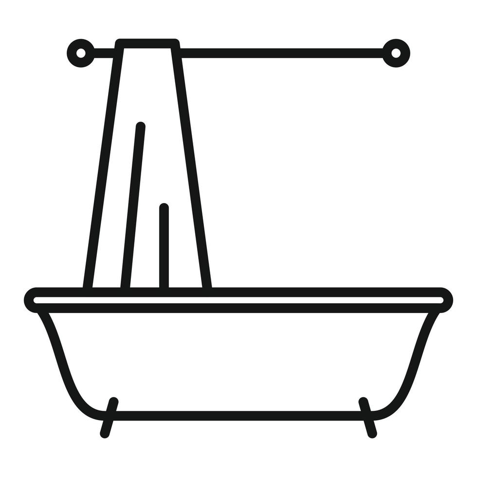 Shower curtain room icon outline vector. Clean bathroom vector