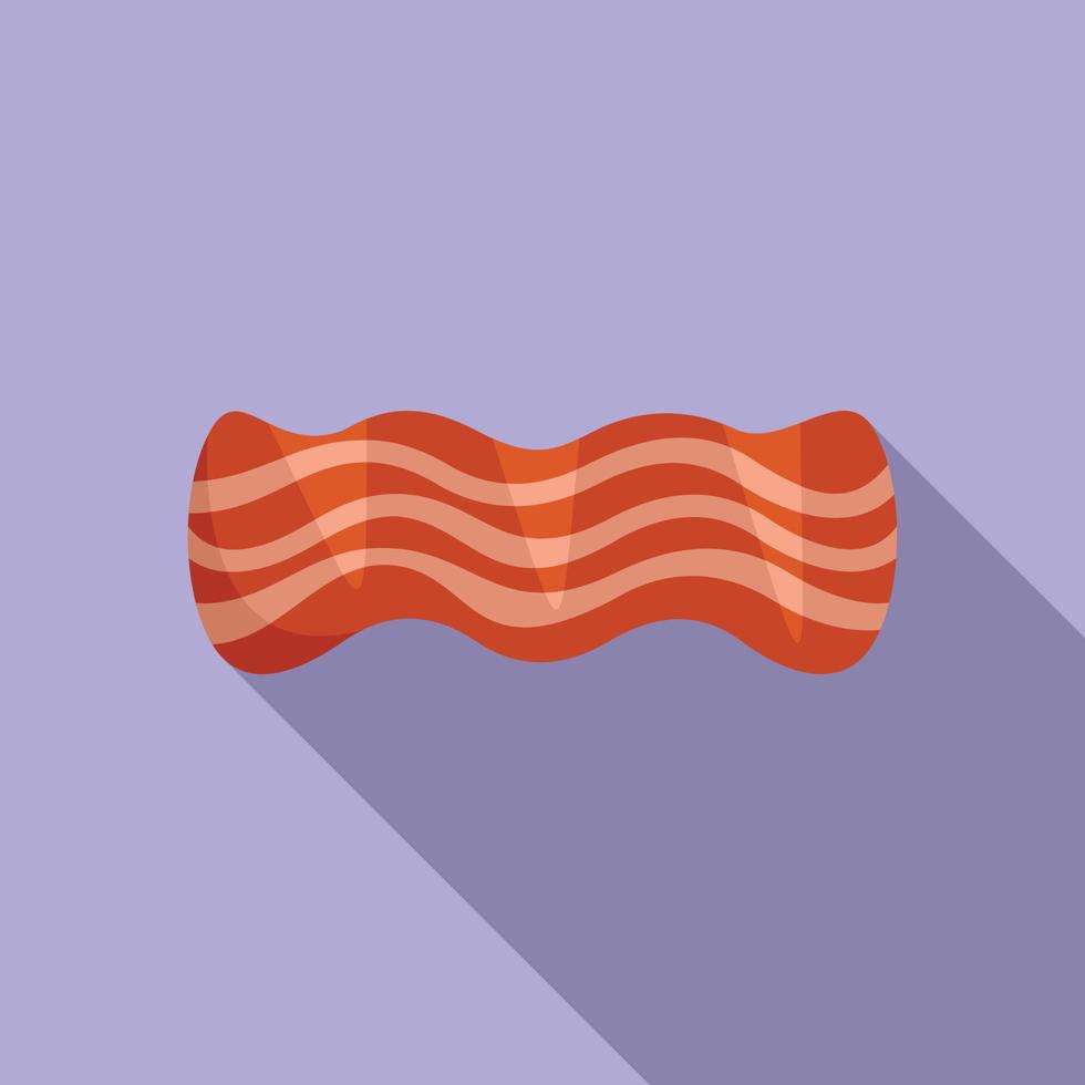 Smoked bacon icon flat vector. Meat crispy vector