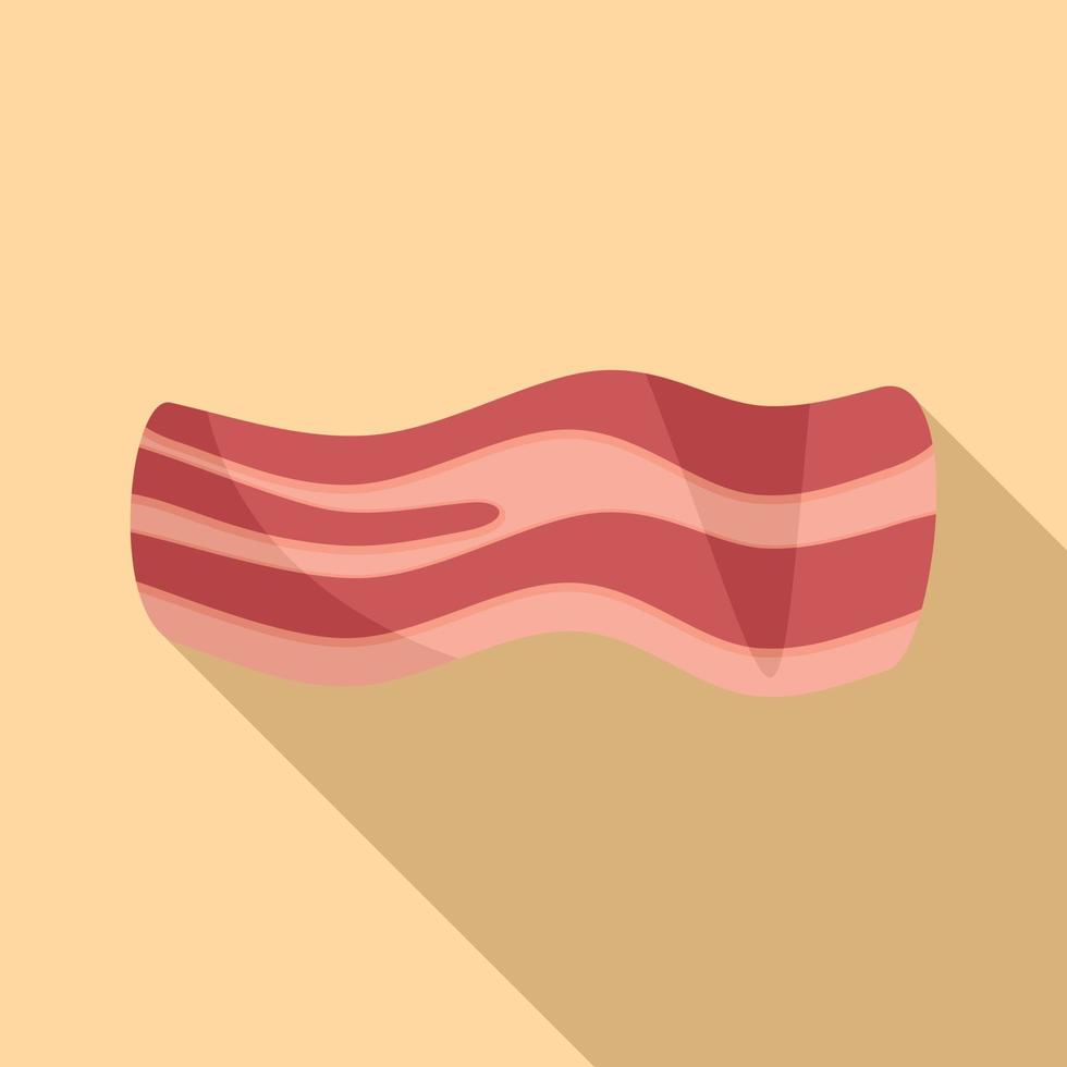 Cooking bacon icon flat vector. Meat crispy vector