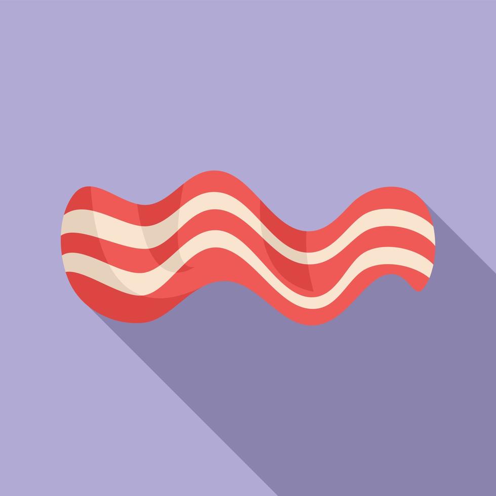 Bacon icon flat vector. Slice meat vector