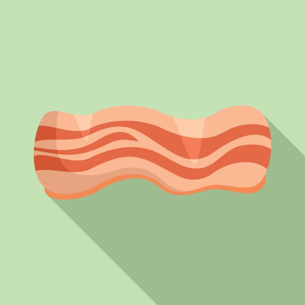 Breakfast bacon icon flat vector. Slice meat vector