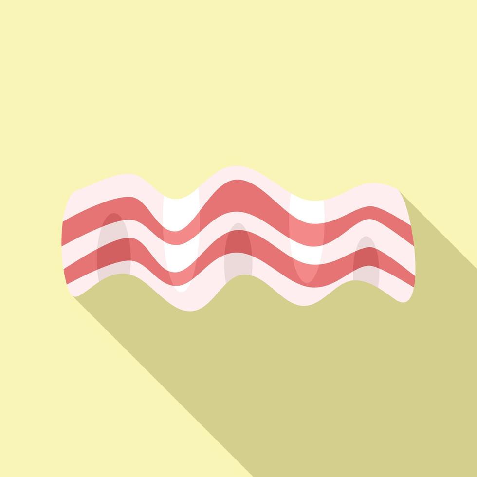 Slice bacon icon flat vector. Meat crispy vector