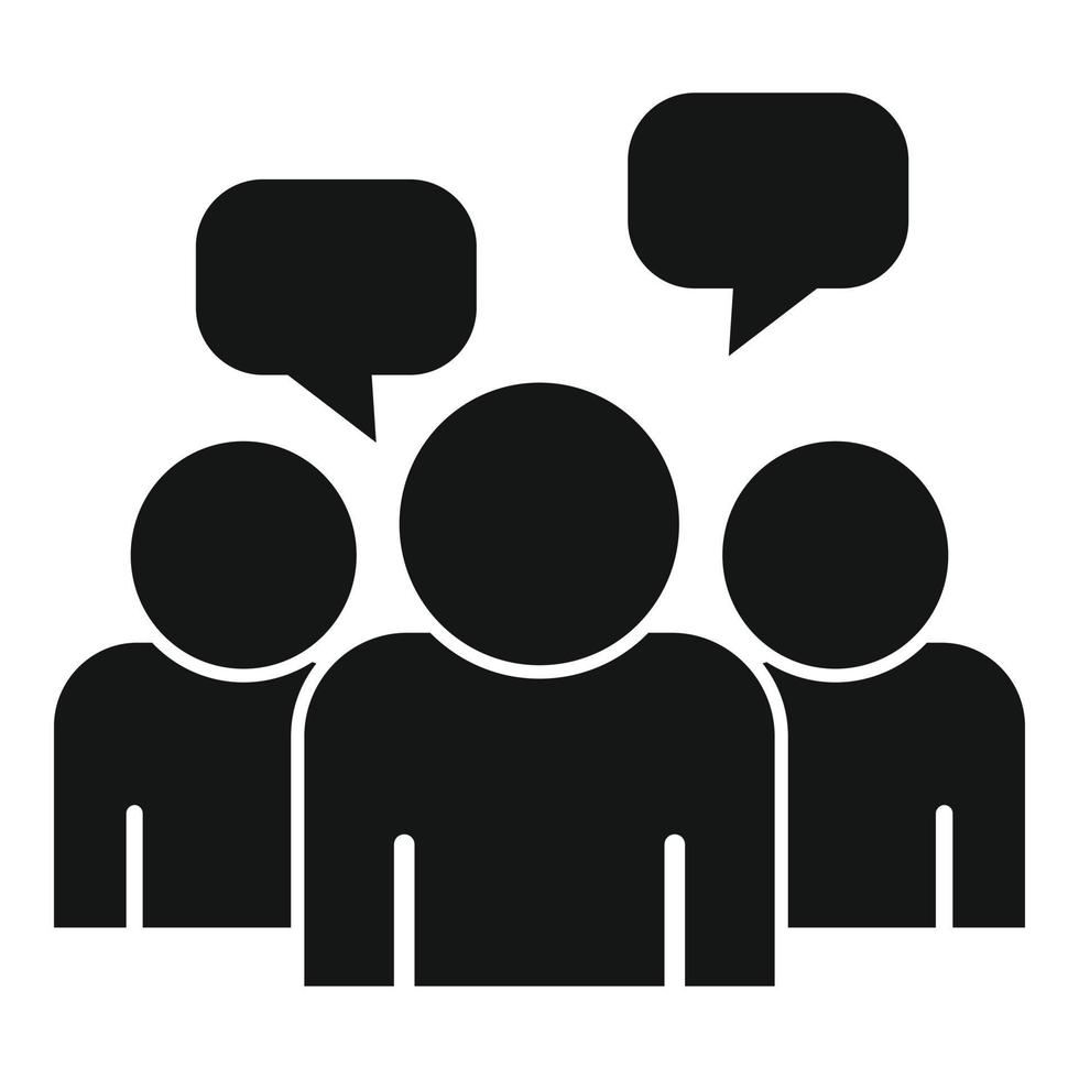 Group speak icon simple vector. People talk vector