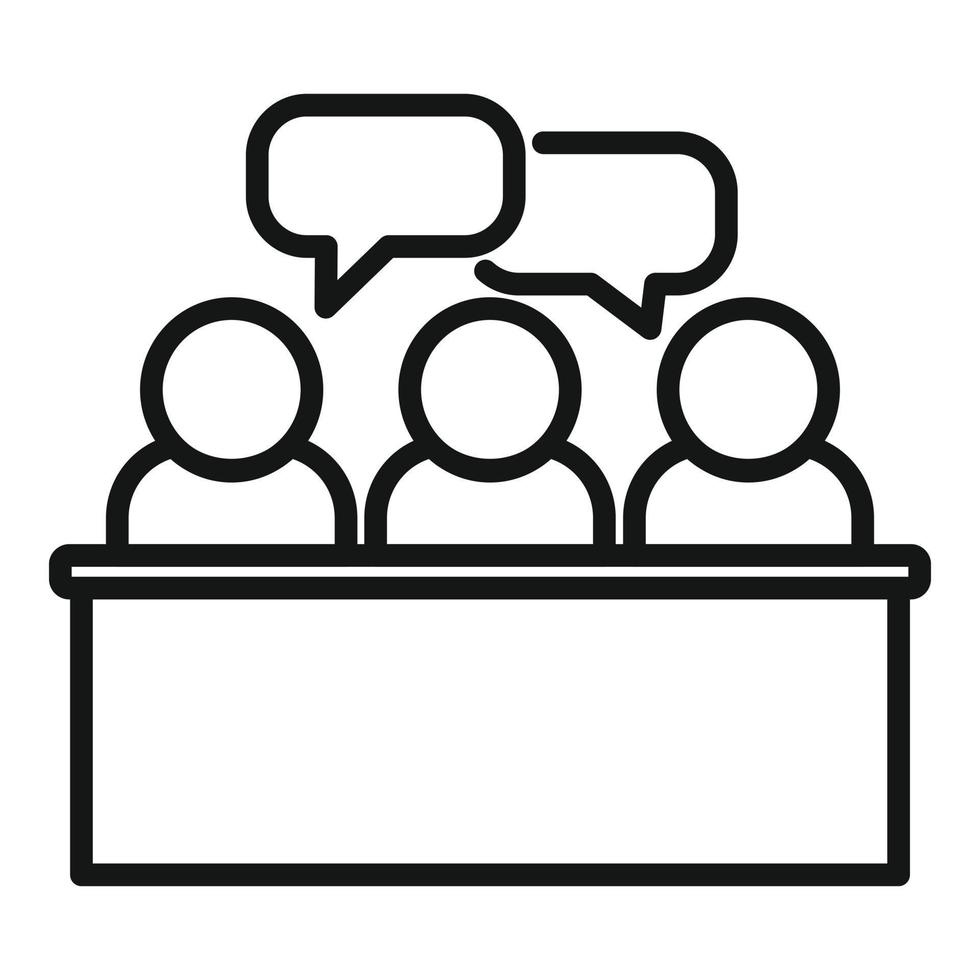 Office discussion icon outline vector. People talk 15157685 Vector Art