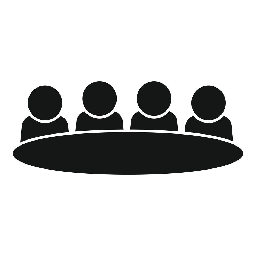 Round table speak icon simple vector. People talk vector