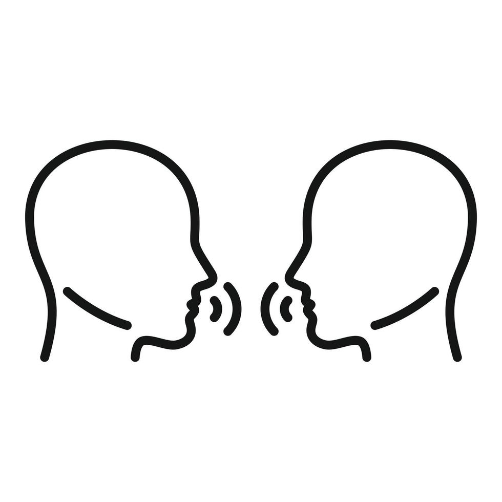 Talk business icon outline vector. Speak think vector