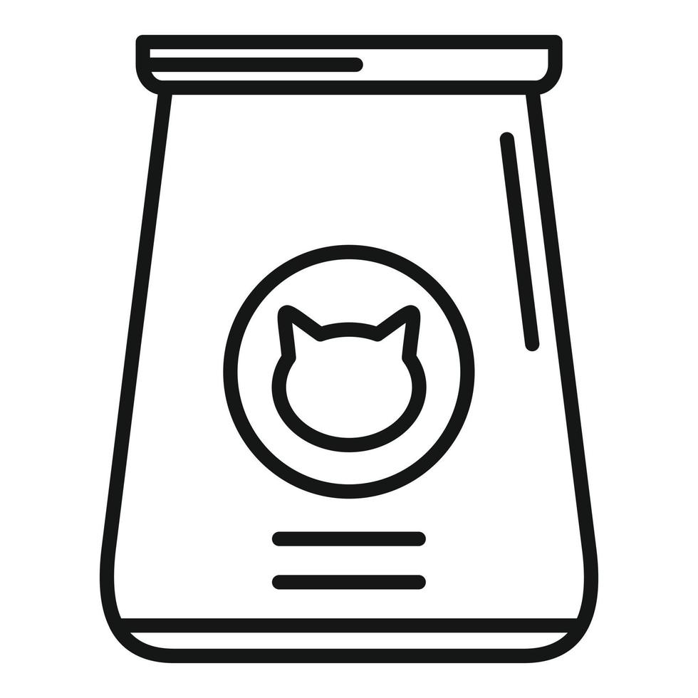 Full cat pack icon outline vector. Feed tin can vector