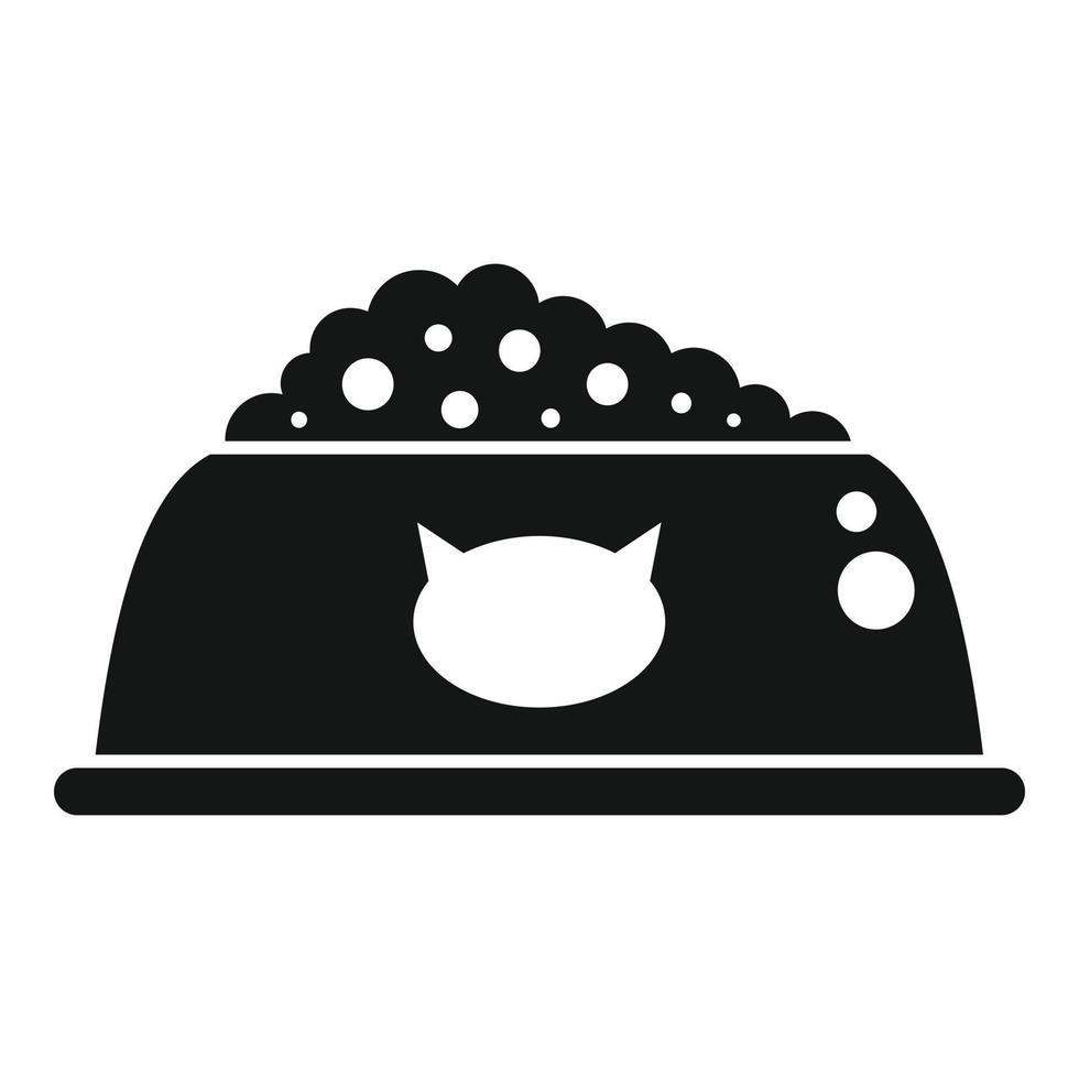 Cat food bowl icon simple vector. Pet feed vector