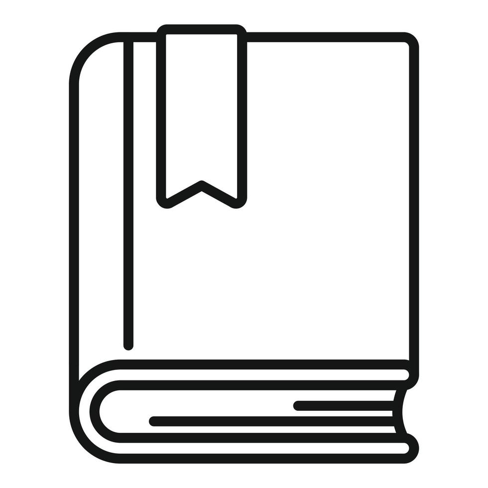vector de contorno de icono de marca de libro escolar. marcador favorito