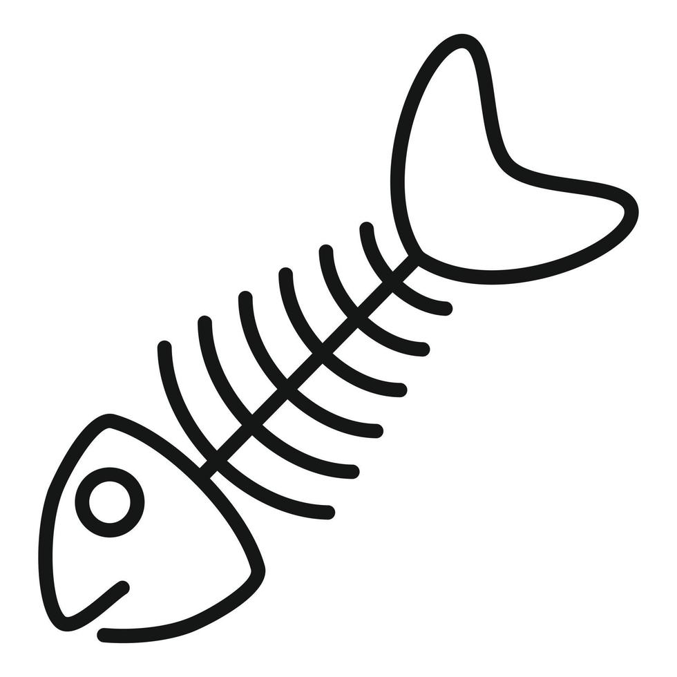 Cat fish skeleton icon outline vector. Pet feed vector