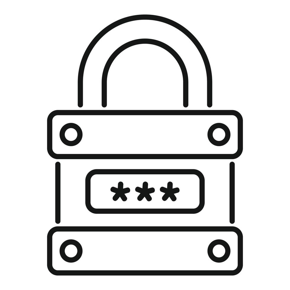Digital lock icon outline vector. Page log vector