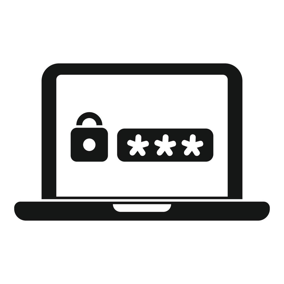 icono de seguridad portátil vector simple. registro de página